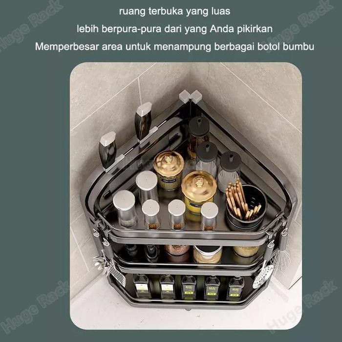 Rak Bumbu Dapur Stainless Steel Rak Dapur Triangle Rak Sudut Rak Pisau Rak Penyimpanan Sumpit Dapur