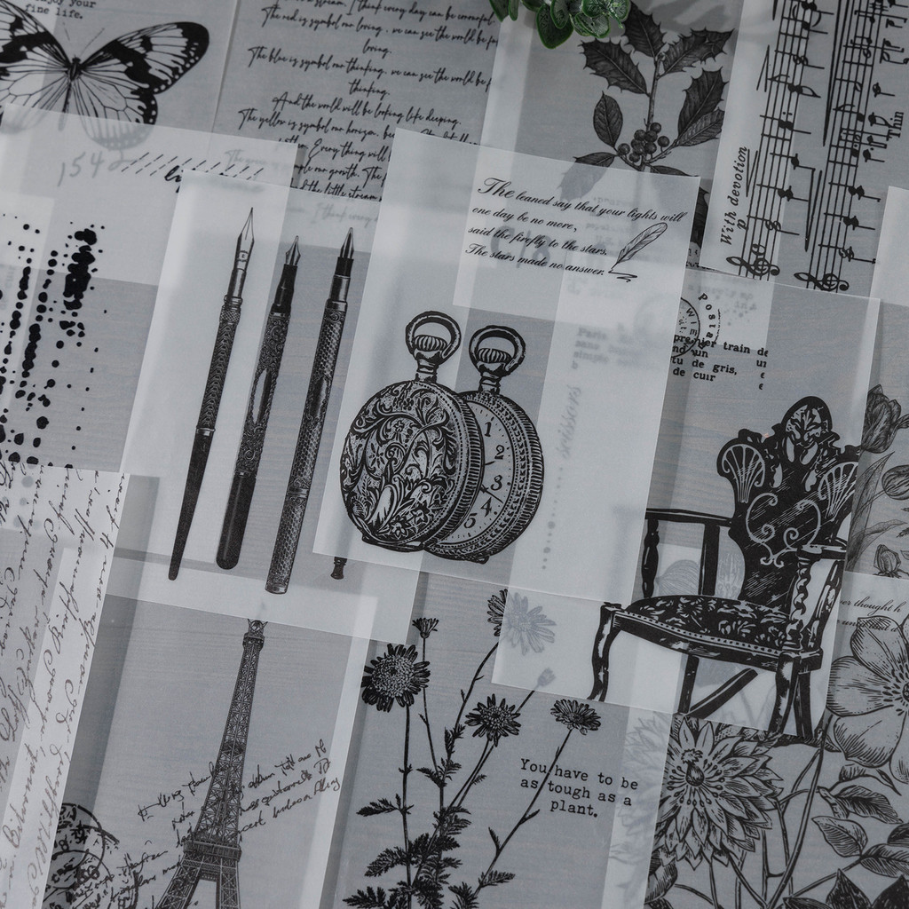 

15 pcs Retro Frame Collage Decor Materials Message Background Paper Memo Pads DIY Scrapbooking Junk