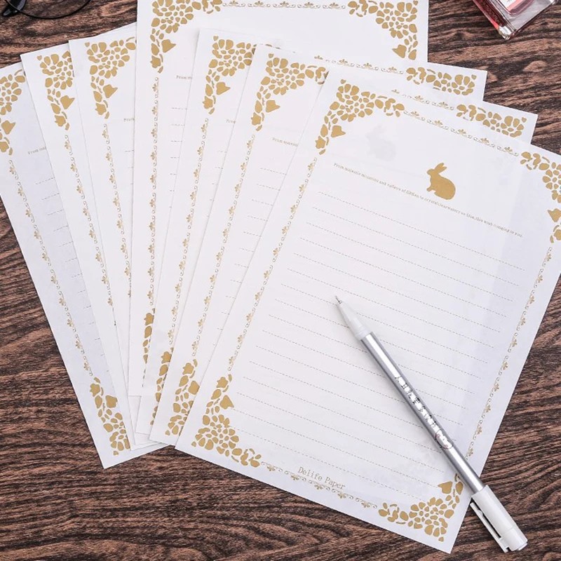 

10pcs Vintage Kraft Paper Letter Pads Retro Writing Paper for Envelopes Wedding Invitation Letter