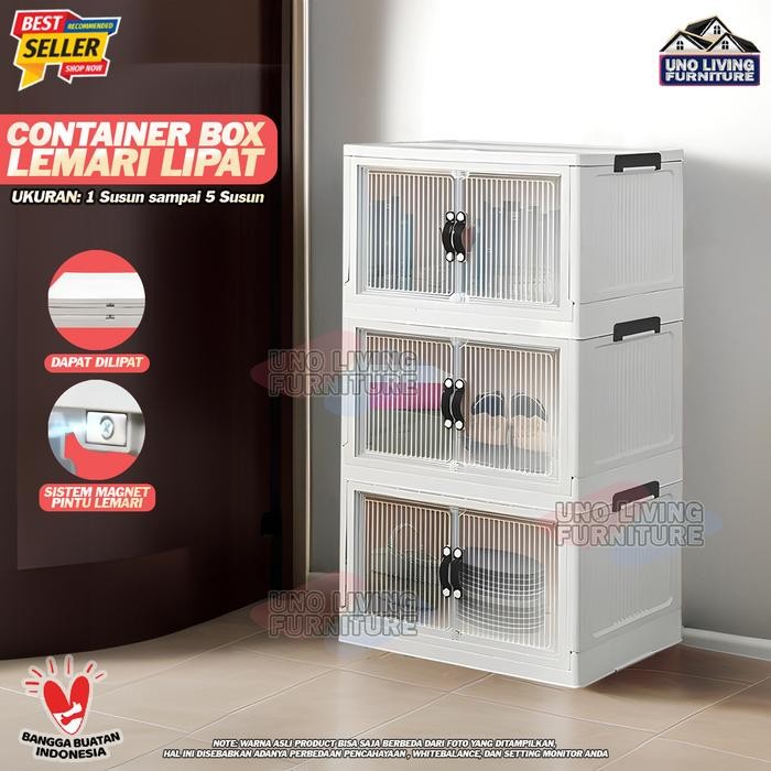 Container Box Lipat Lemari Susun Plastik Serbaguna Fawsline Lemari Lipat Lemari Serbaguna