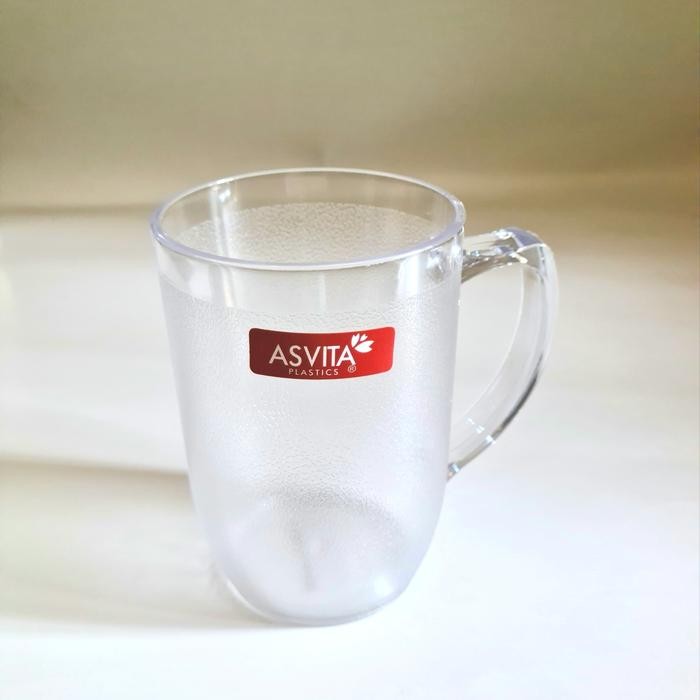 Gelas bir crystal acrylic gagang 400ml