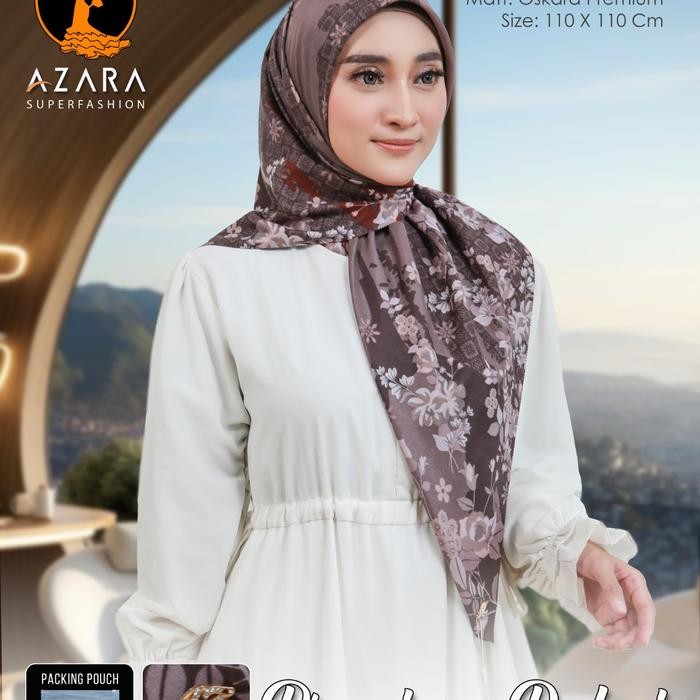 (Allthebest) GROSIR JILBAB KERUDUNG AZARA VOAL POLYCOTTON MOTIF LC SEGIEMPAT PART 6