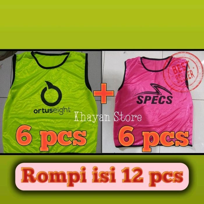 ROMPI SEPAK BOLA & FUTSAL DEWASA 1 LUSIN MIX 2 WARNA HIJAU STABILO outdoor sport