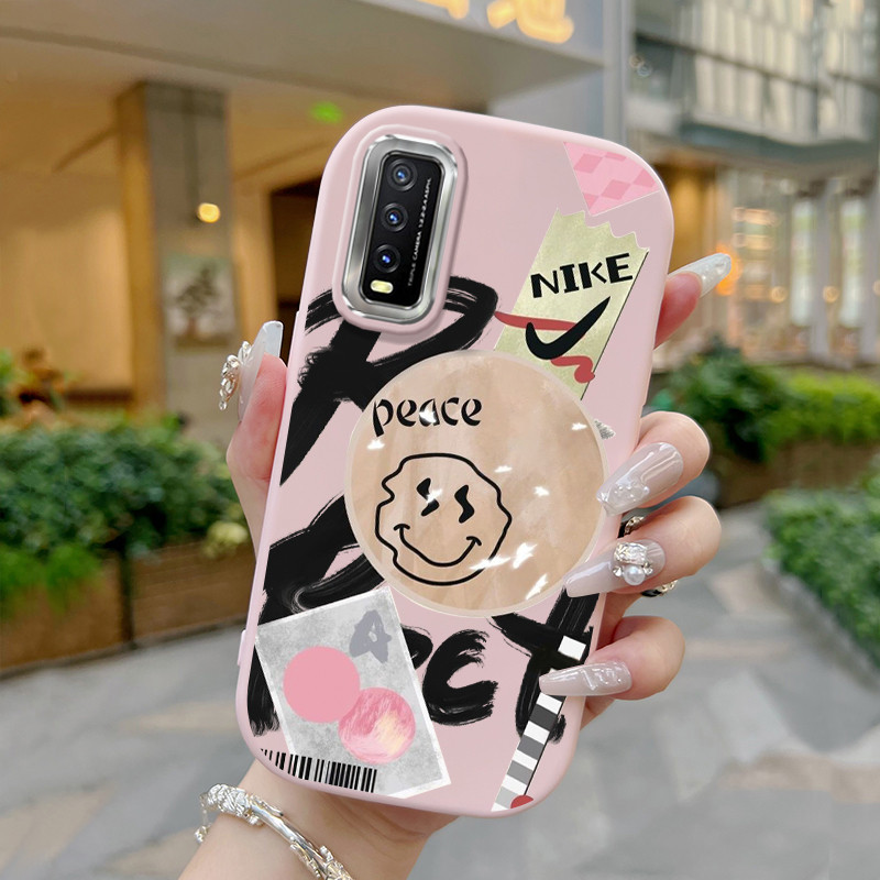 Casing Hp Untuk VIVO Y20 Y20i Y20s Y20T Y12s Y12a Case Casing cantik Tas Emoji Alien Kasing HP Silik