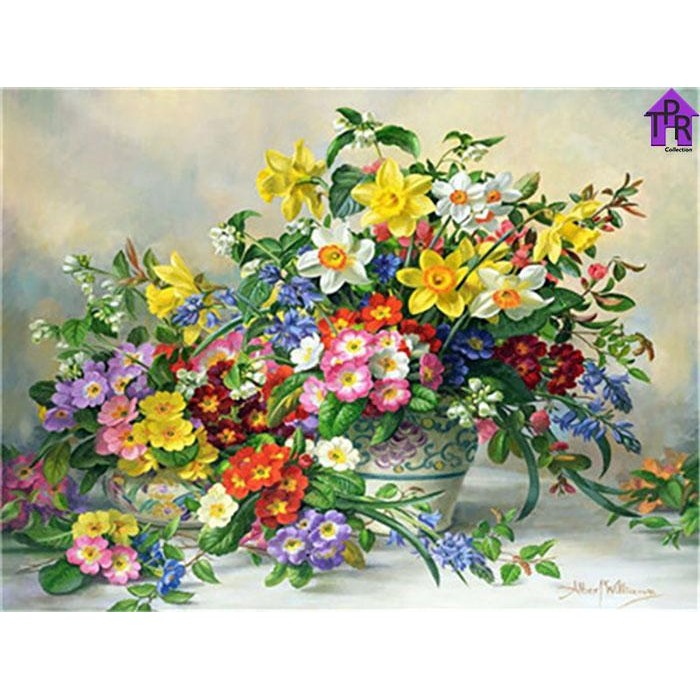 

DIY - Set Melukis / paint by number kit - FLOWER 40x50cm. part-4