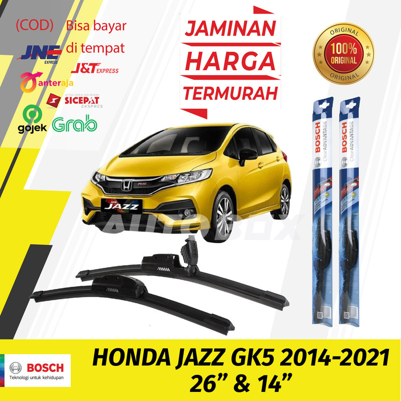 Wiper Honda Jazz GK5 2014 - 2021 Bosch Frameless Depan Sepasang