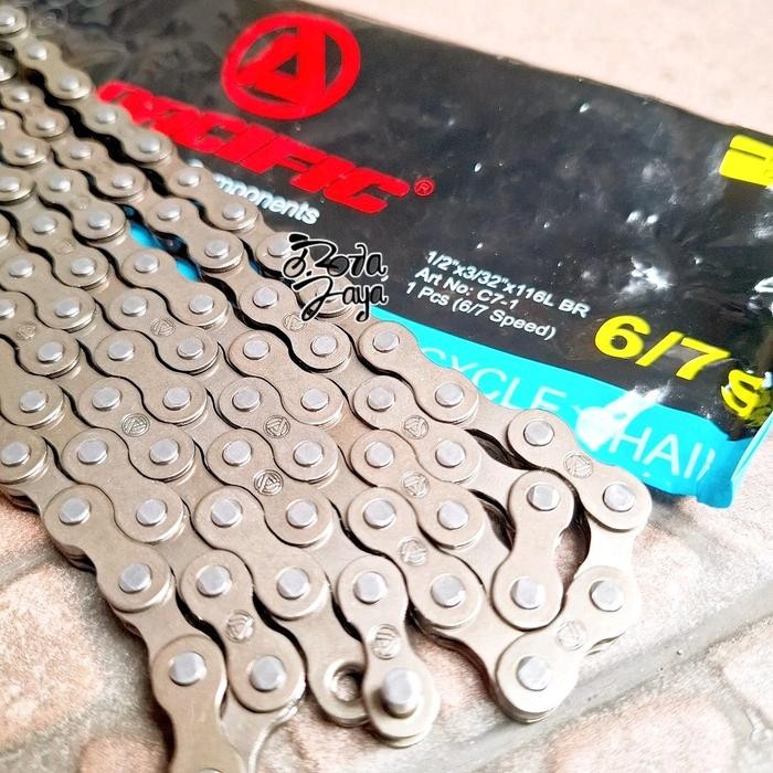 RANTAI - BICYCLE CHAIN MTB 6-7 SPEED 116L PACIFIC C7 WARNA BROWN sparepart sepeda termurah