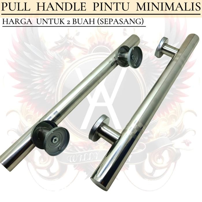 Pull Handle Pintu Minimalis Gagang Pintu 2 Pintu Kupu Bulat Stainless Steel