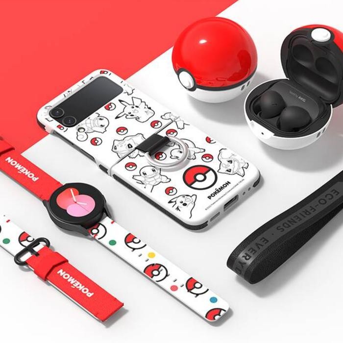 Samsung Z Flip 4 Original Pokemon Case Silicone Ring Cover Casing