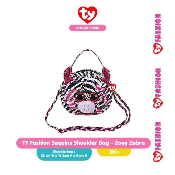Promo Ty Fashion Sequins Shoulder Bag - Zoey Zebra