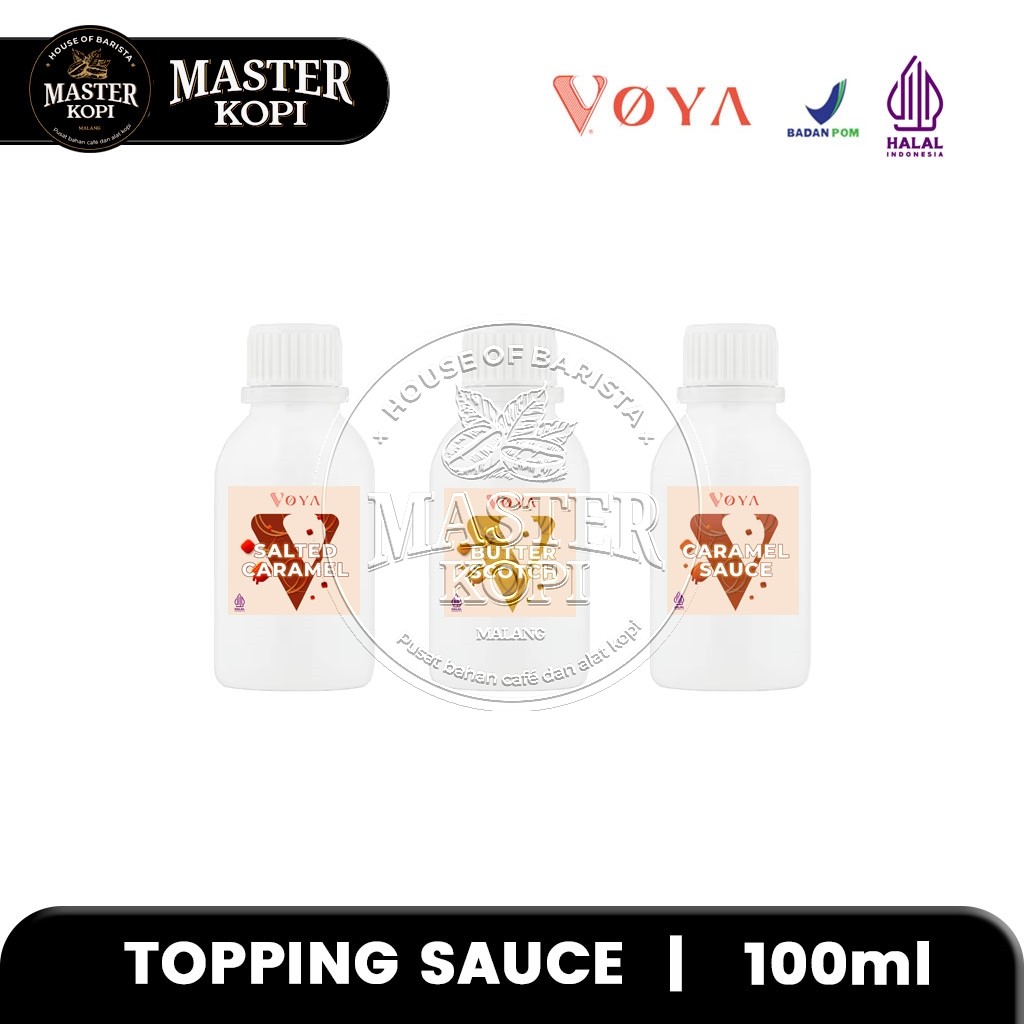

Topping Minuman VOYA Sauce Sample 100ml Saus Caramel / Salted / Butterscotch Toping