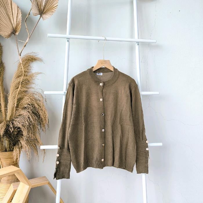 (Allthebest) [CYC] Cardigan Basic Nara Outer L & XXL Jumbo Rajut Atasan Wanita Kancing Knitwear