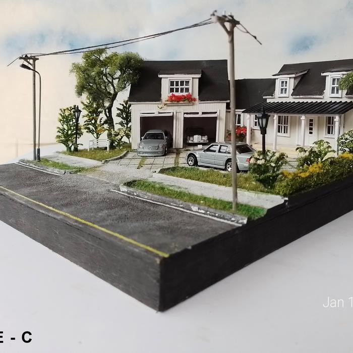 Diorama Rumah American Style: Type-C Hotwheels,Matchbox,Skala 1/64