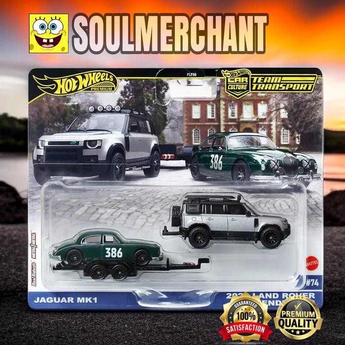 Hot Wheels Team Transport Jaguar MK1 2023 Land Rover Defender 110