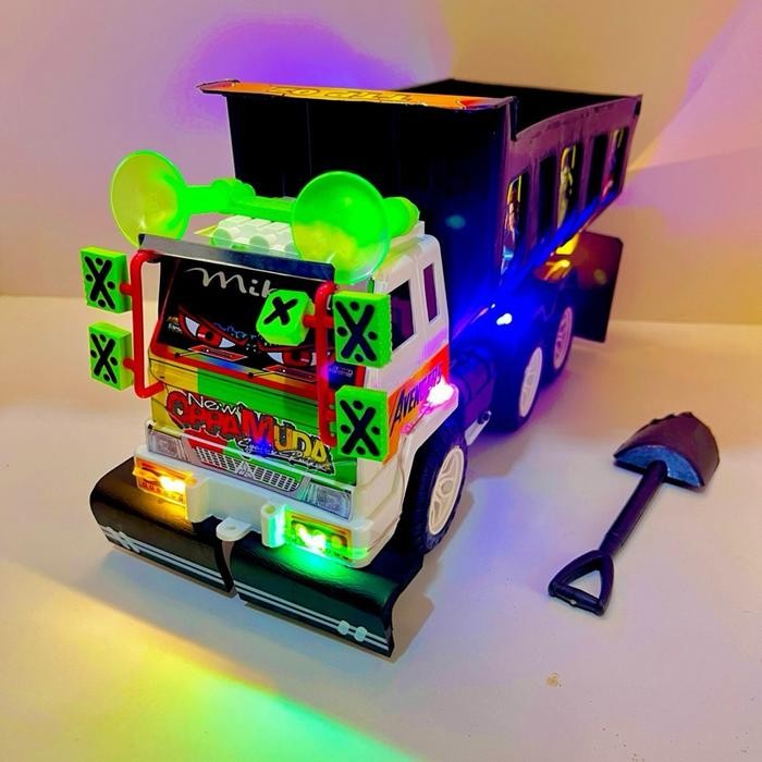 MINIATUR TRUCK PASIR MOBILAN LAMPU LED DUMP TRUK