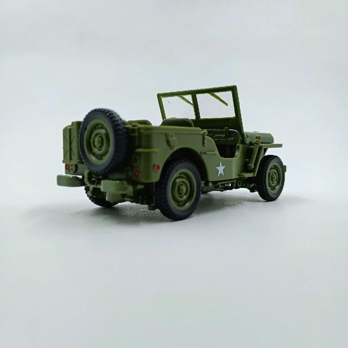 US Army Jeep Willys hijau skala 1:43 metal diecast model Keidiwei