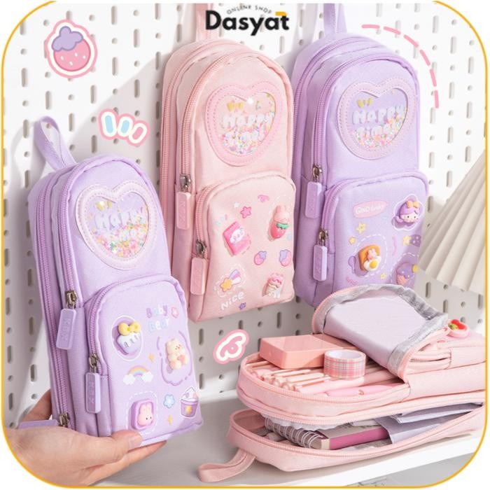 

ASLI DOS Tempat Pensil 3D Kotak Pensil Anak Sekolah 6 Sekat Resleting Karakter Perlengkapan Alat