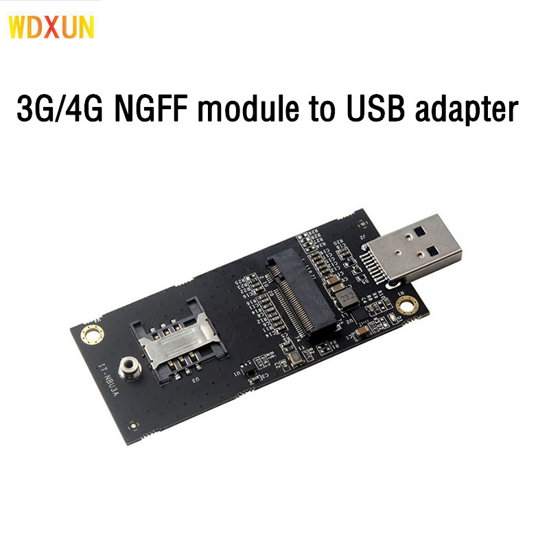 NGFF to USB adapter with SIM card key slot B adapter card for ngff M.2 3G 4G LTE module DE5811E