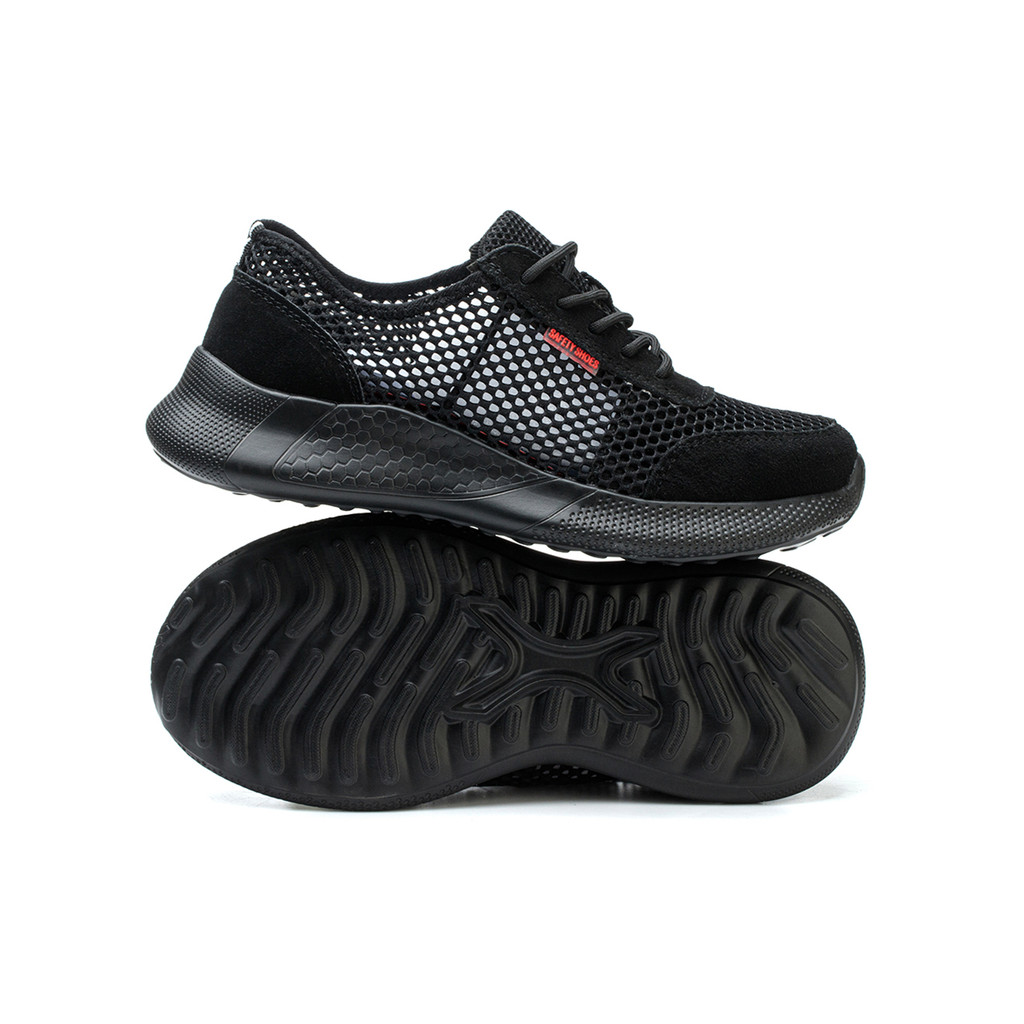 Breathable Men Work Shoes Summer Safety Shoes Lightweight Protective Sneakers Safety Steel Toe Shoes