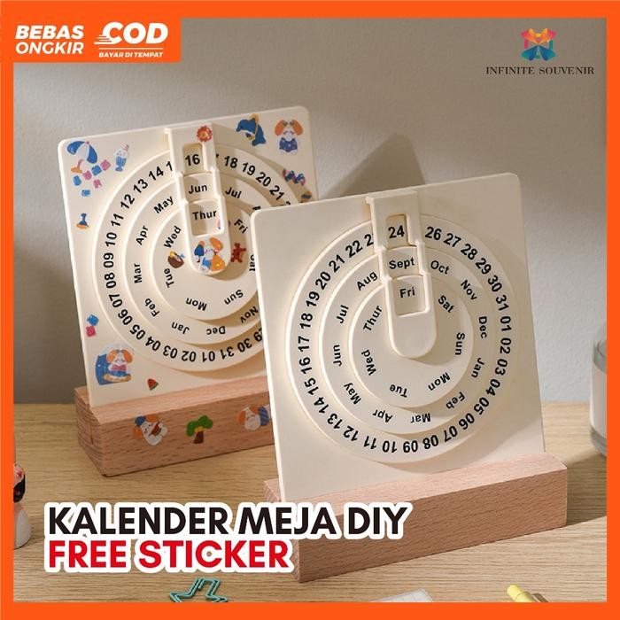

Kalender Meja DIY BONUS Sticker / DIY Desk Calender FREE Sticker / Kalender Abadi Lucu Mini