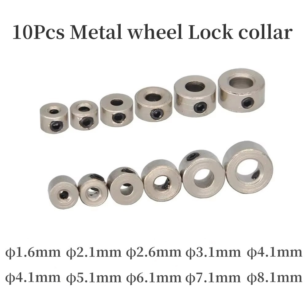 IMPORT 10PCS Metal Wheel Lock Collar Shaft Axle Bushing Landing Gear Stopper 1.6mm 2.1mm 2.6mm