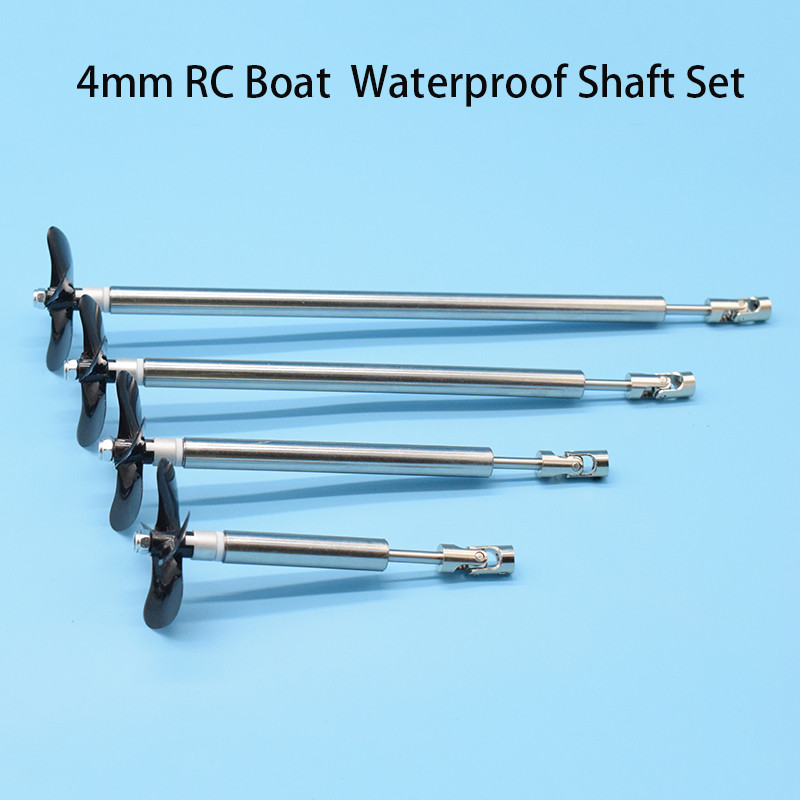 IMPORT Rc Boat 4mm Boat Shaft Waterproof Drive Shaft + Universal Joint + 4 Blades Propeller For Rc