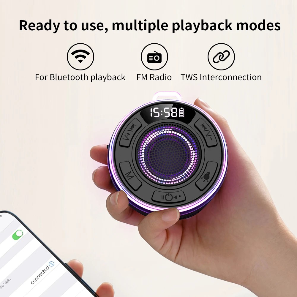 Wireless Bluetooth Speaker BLAST S3 IPX7 Waterproof LED Light Strong bass Bluetooth speaker Type-C