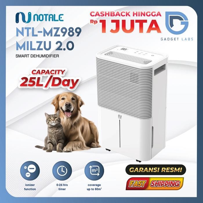 Dehumidifier Ruangan Notale Milzu Smart Dehumidifier 20L/Hari Garansi Kode 1312