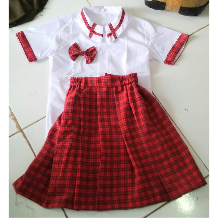 (Allthebest) Seragam TK kotak merah