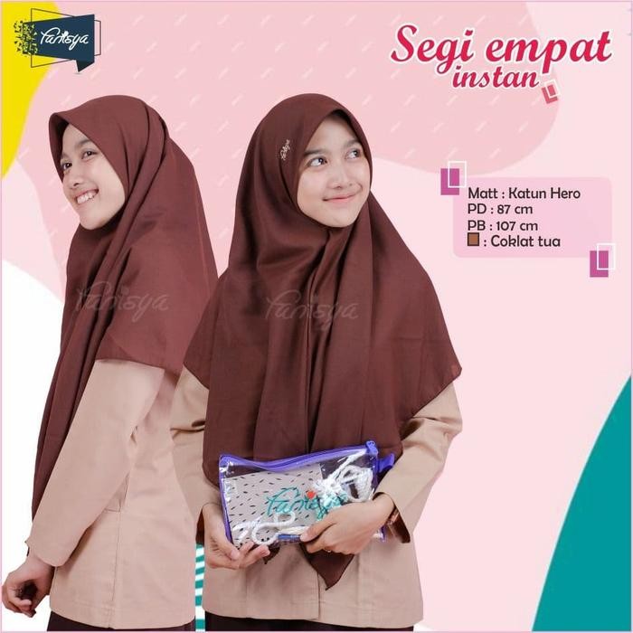 (Allthebest) JILBAB SEKOLAH SEGI EMPAT INSTAN FANISYA SD SMP SMA MI PRAMUKA PERAWAT
