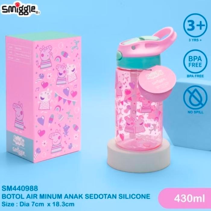 PEPPA BOTOL MINUM 430 ML/ SMIGGLE DRINK BOTTLE / KADO/ SOVENIR