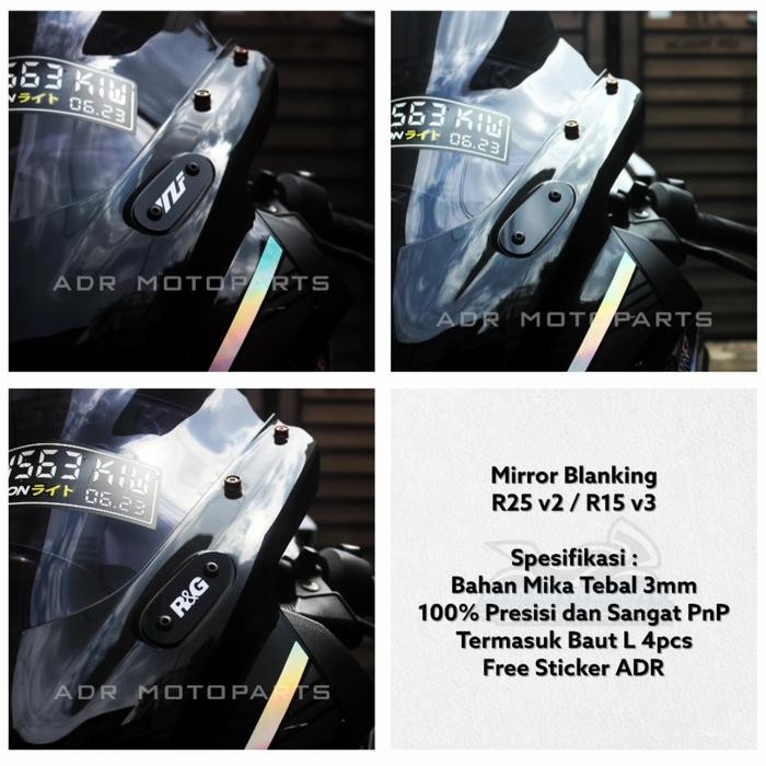 Mirror Blanking Yamaha R25 / R15 V3 / R15 V4 / Penutup Spion