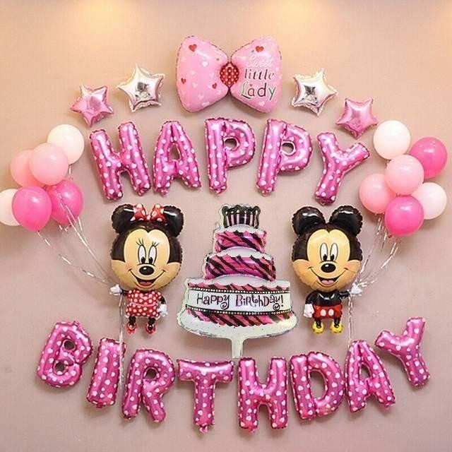 paket DEKORASI ULTAH MINNIE MICKEY MOUSE hias perlengkapan ulang tahun