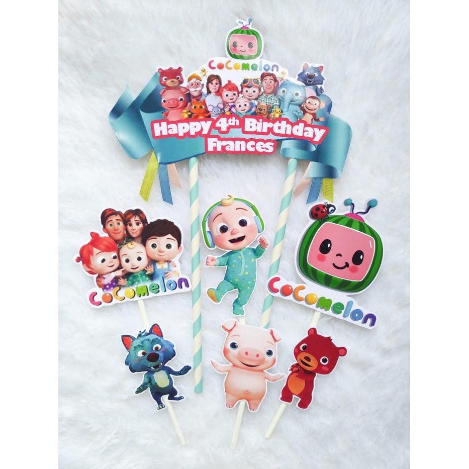 Cake Topper Coco Melon / HIasan Kue Coco Melon / Topper Coco Melon