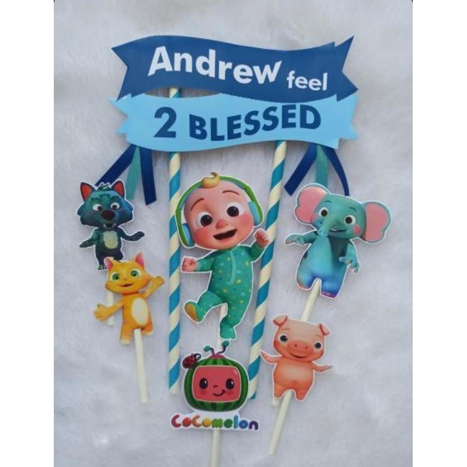 Topper kue Coco Melon Pita / Cake Topper Coco Melon/ HIasan kue Coco