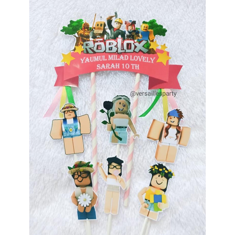 Topper Roblox Girl / Cake Topper Roblox Pink / Hiasan Kue Roblox Girl