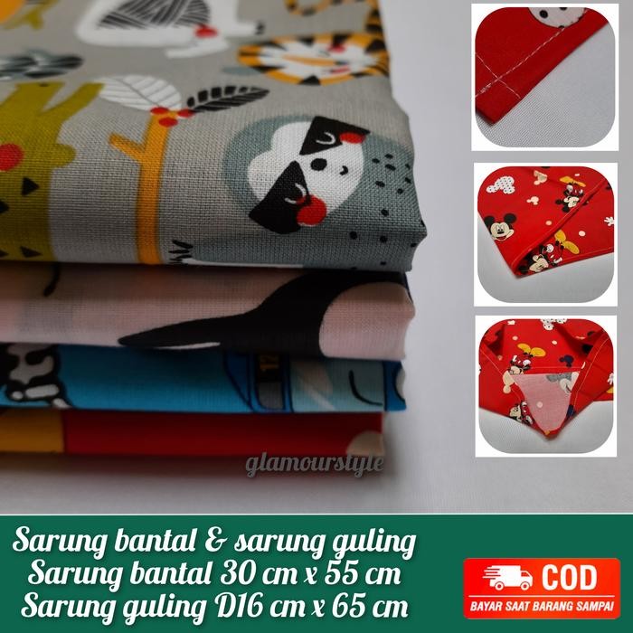 set sarung bantal & sarung guling anak//sarung bantal gambar kartun