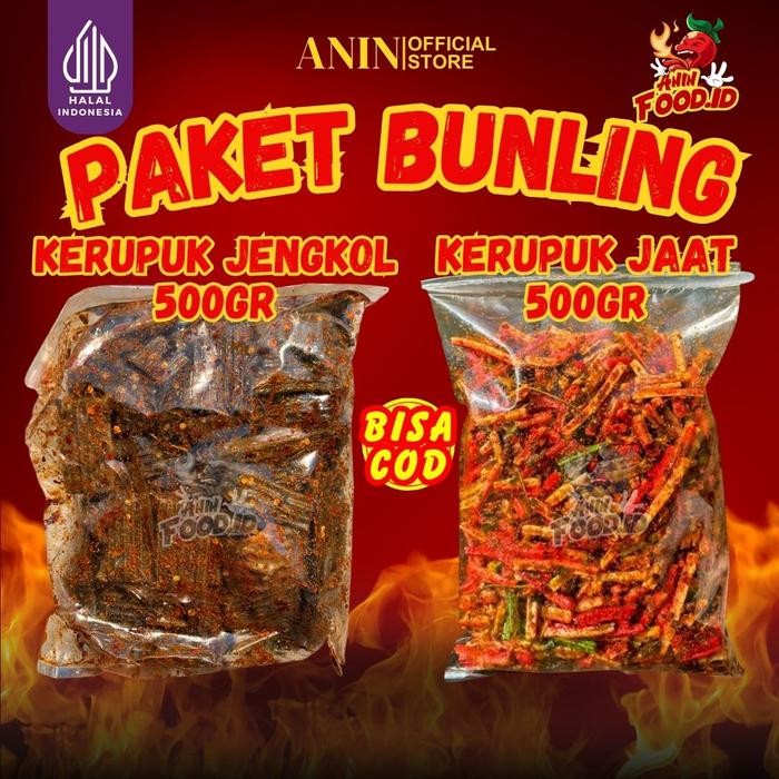 

PAKET BUNDLING KRUPUK JENGKOL PEDAS+KERUPUK JAAT BETON PEDAS KEMASAN 500