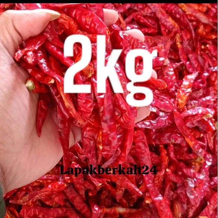 

kemasan ( 2.kg ) CABE RAWIT TEJA CAPLAK KERING KUALITAS SUPER PEDAS merah tanpa tangkai