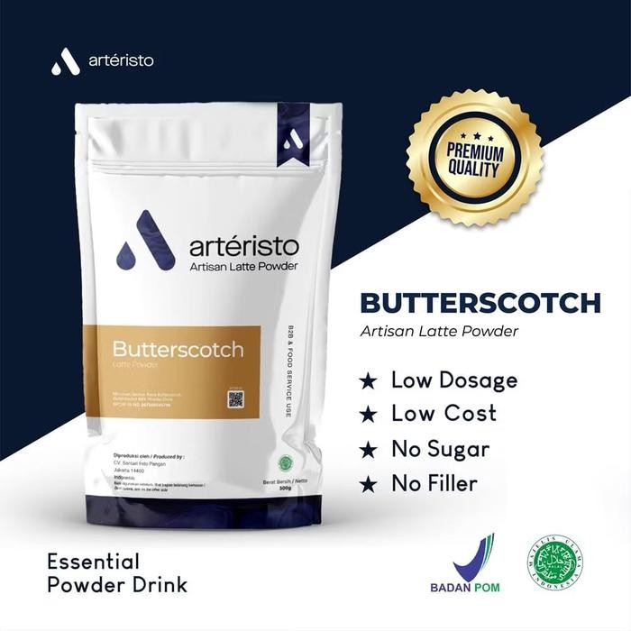 

Arteristo Butterscotch Premium Bubuk Minuman 500gr - Tanpa Gula/Tidak Manis Serbuk Powder