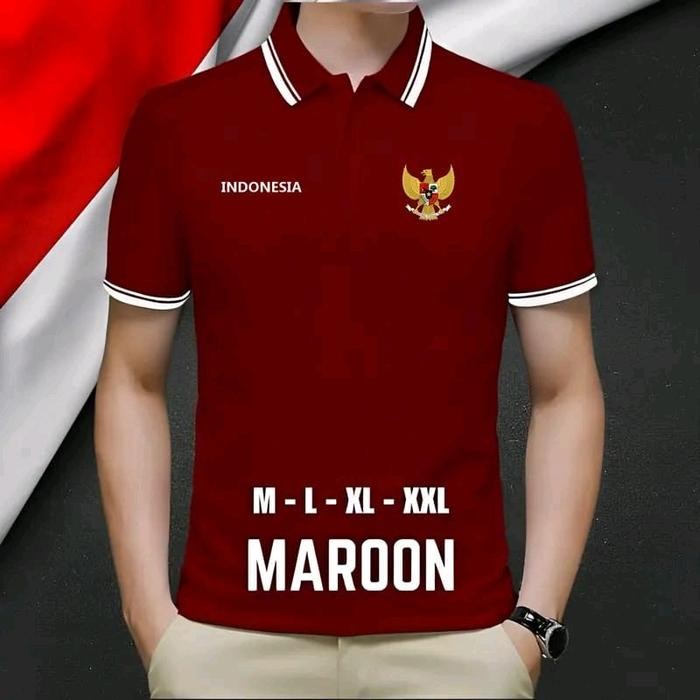 (Allthebest) Kaos Kerah Polo GARUDA INDONESIA KEMERDEKAAN HUT RI 80TH Dewasa Dirgahayu Atasan Baju