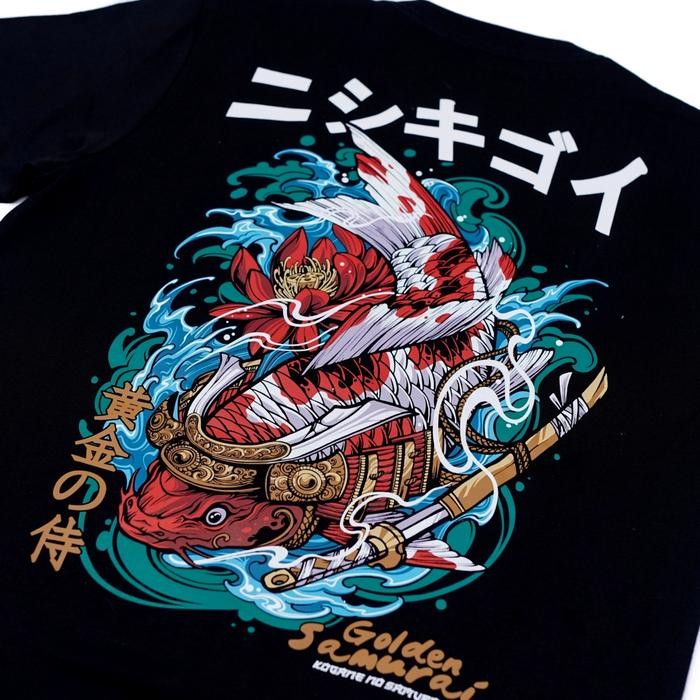 (Allthebest) Aerostreet T Shirt Golden Samurai Hitam Kaos T-Shirt Tshirt AADAA