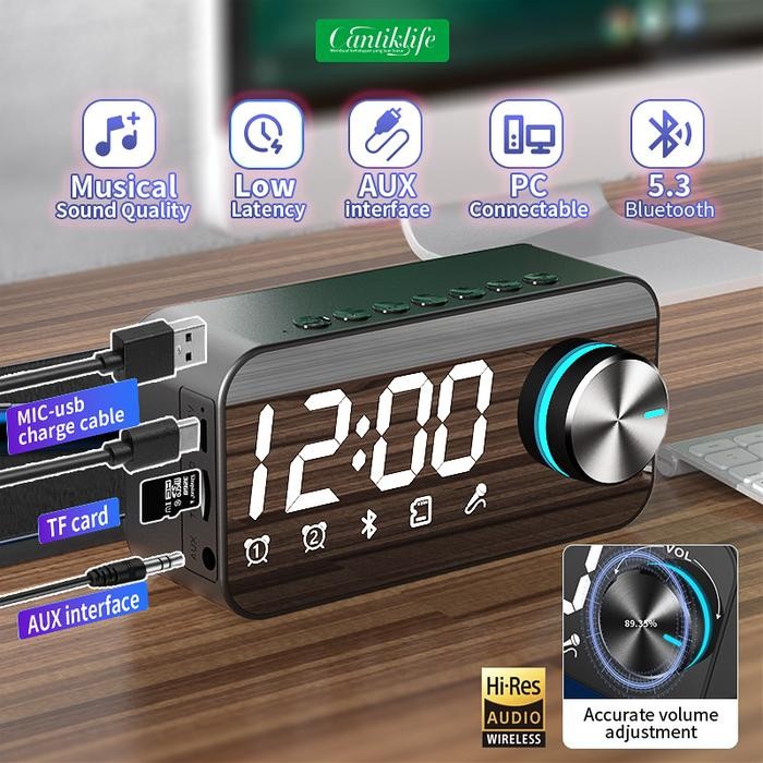 Speaker Bluetooth Portable Bass speaker Jam Alarm Clock LED Display Speaker Bluetooth Music Box