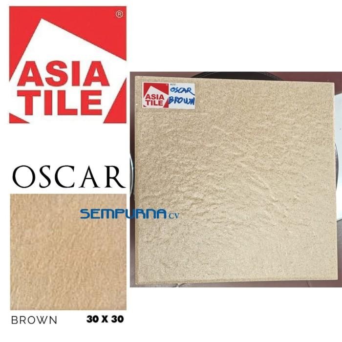 (Allthebest) Keramik lantai kasar 30x30 Asia Tile Oscar Grey