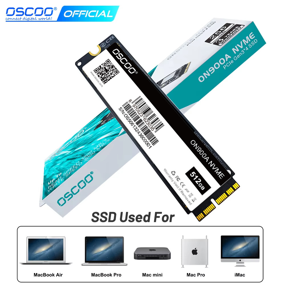 OSCOO 256GB/512GB/1TB/2TB SSD For 2012-2017 Macbook Air A1465 A1466 Macbook Pro A1502 A1398 1TB IMac