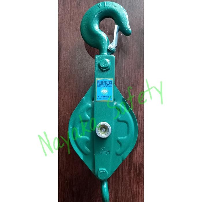 Buruan,. Pulley Block Single Sheave With Hook 4" 1 Ton / Snatch Block 4" Roha