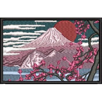 Patch Bordir Gunung Fuji