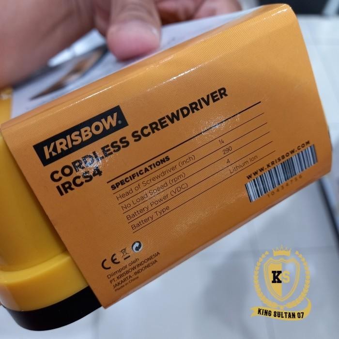 KRISBOW CORDLESS SCREWDRIVER OBENG RECHARGE TERMURAH