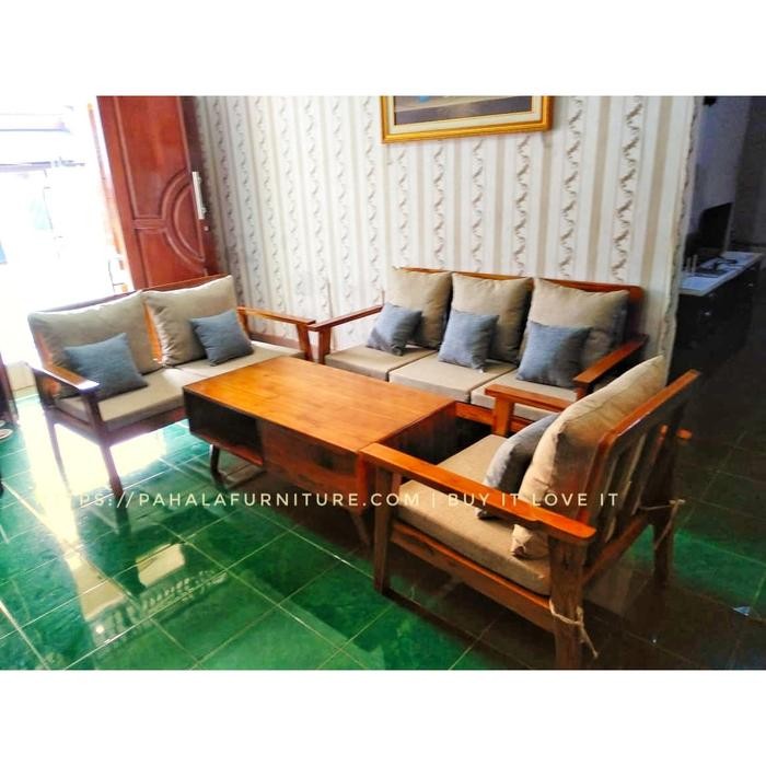 Kursi Tamu Nimalis Kayu Jati 321 Meja Tamu Jati Mewah
