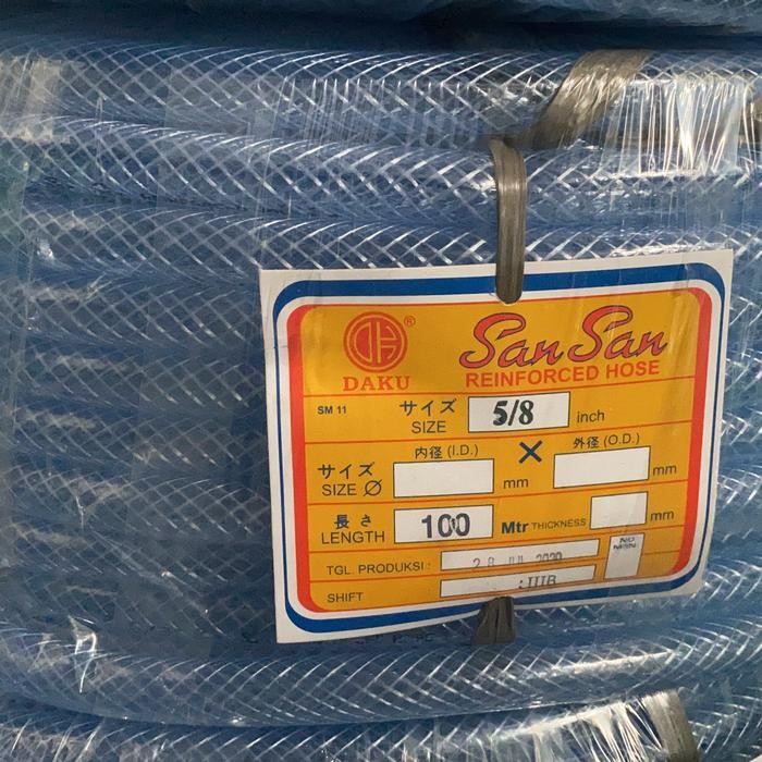 Selang Air Serat Benang 5/8" Merk San San Dari Cobra 100Mtr Kran Air